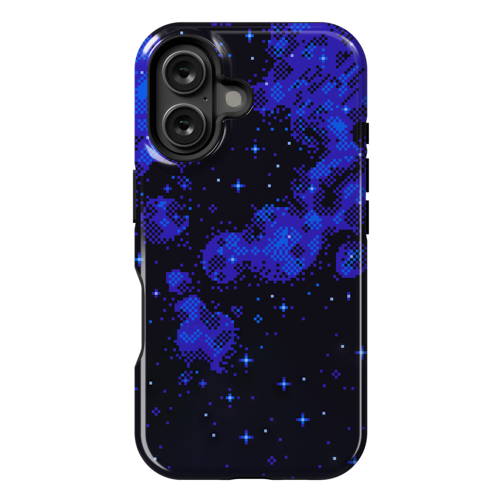 Pixelated Blue Nebula Phone Case