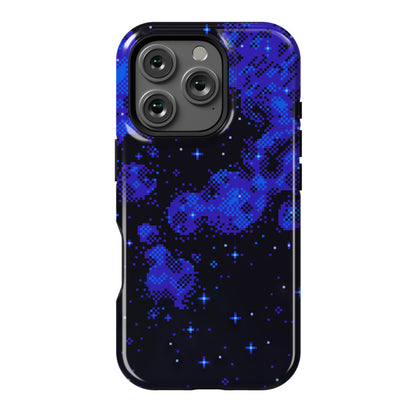 Pixelated Blue Nebula Phone Case