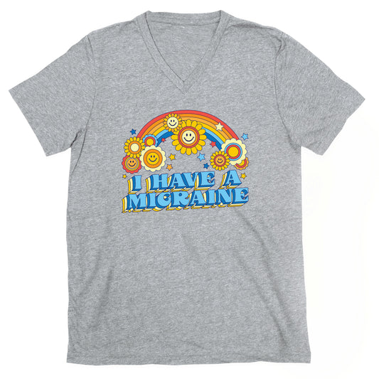 I Have a Migraine Retro Rainbow V-Neck