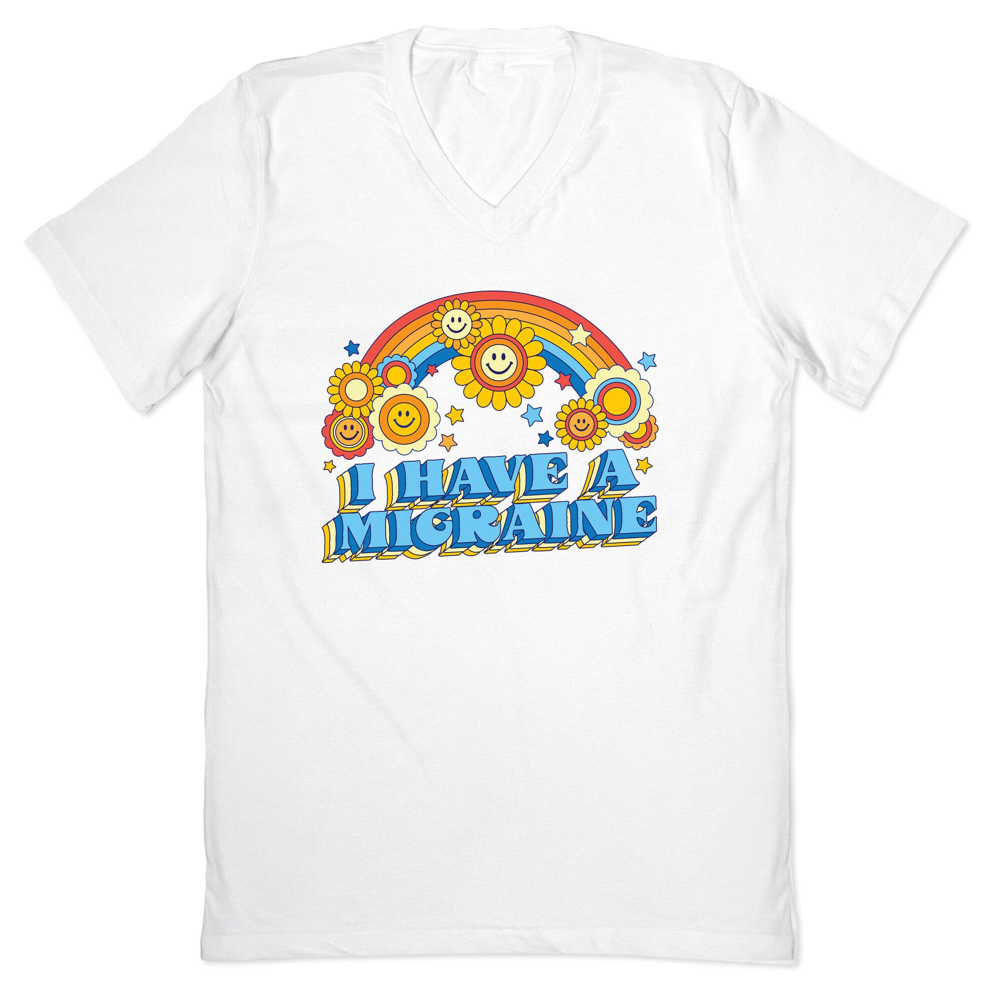 I Have a Migraine Retro Rainbow V-Neck