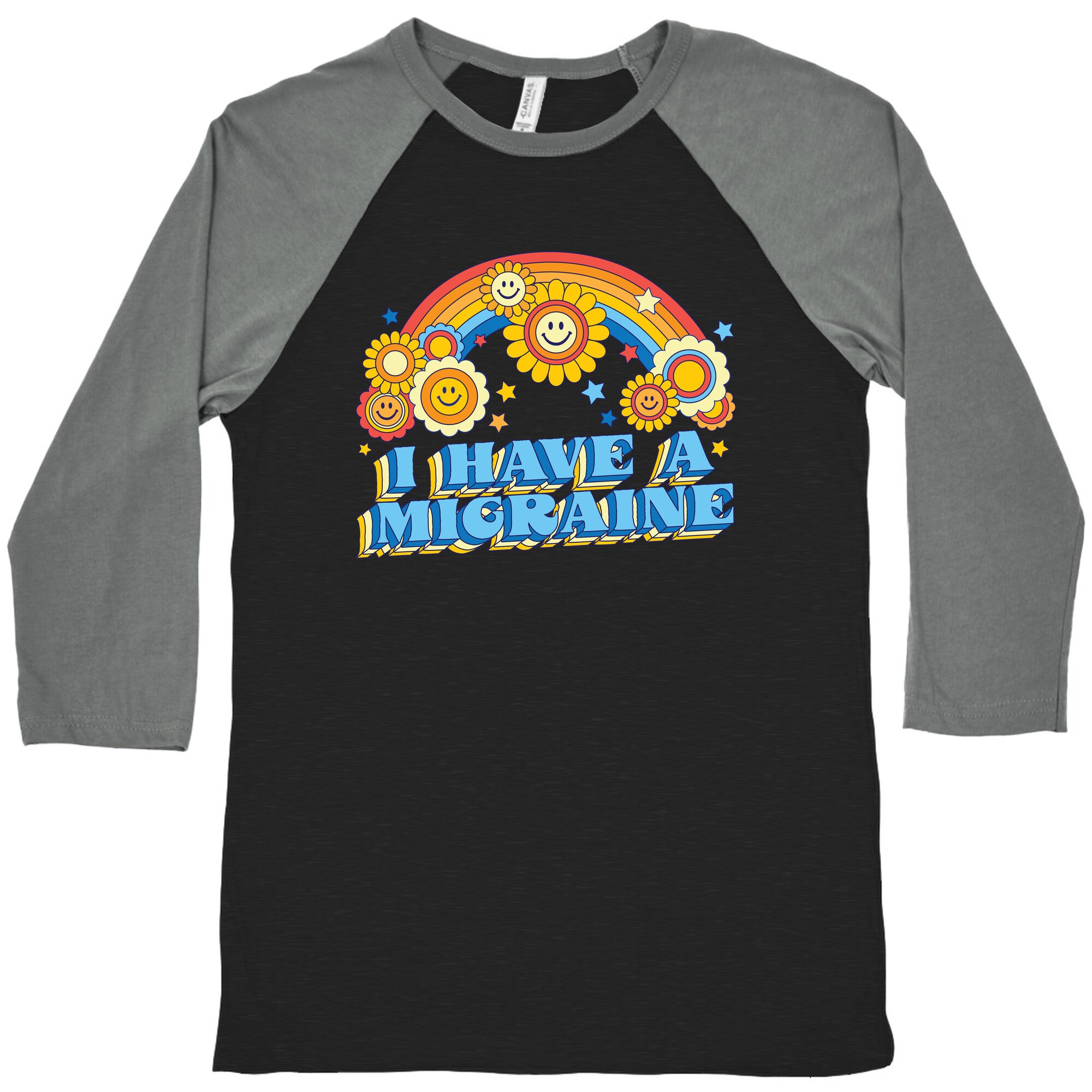 I Have a Migraine Retro Rainbow Baseball Tee