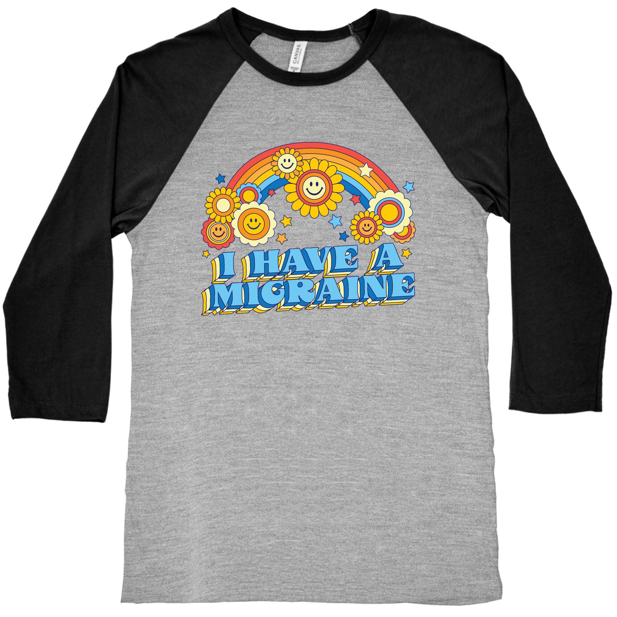 I Have a Migraine Retro Rainbow Baseball Tee