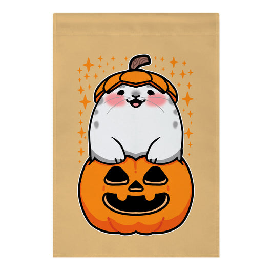 Cute Halloween Seal Garden Flag