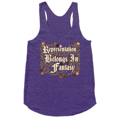 Representation Belongs In Fantasy Racerback Tank