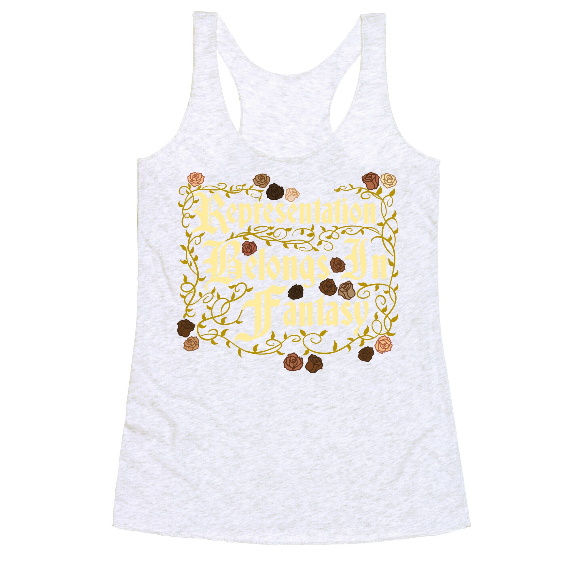 Representation Belongs In Fantasy Racerback Tank