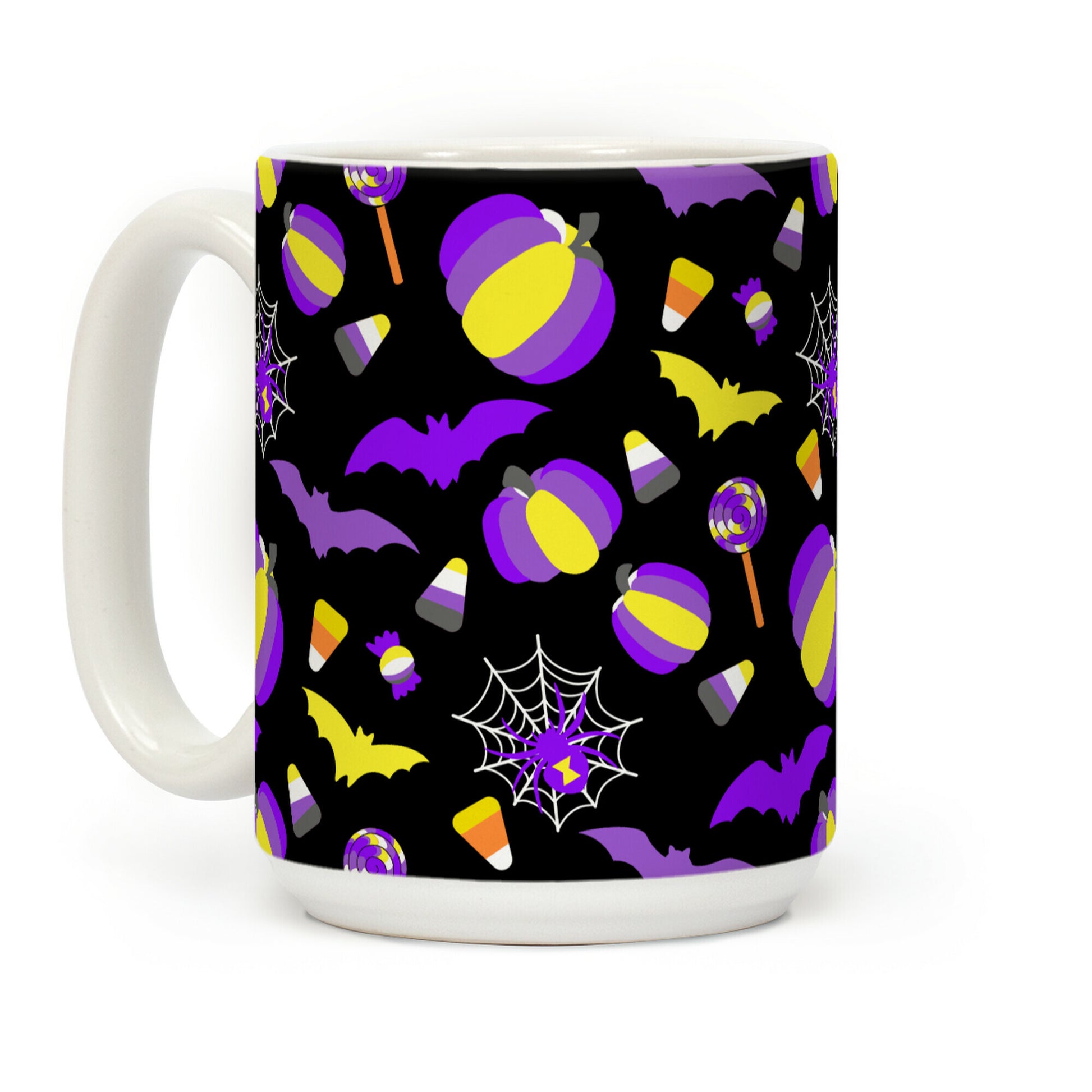 Nonbinary Pride Halloween Pattern Coffee Mug