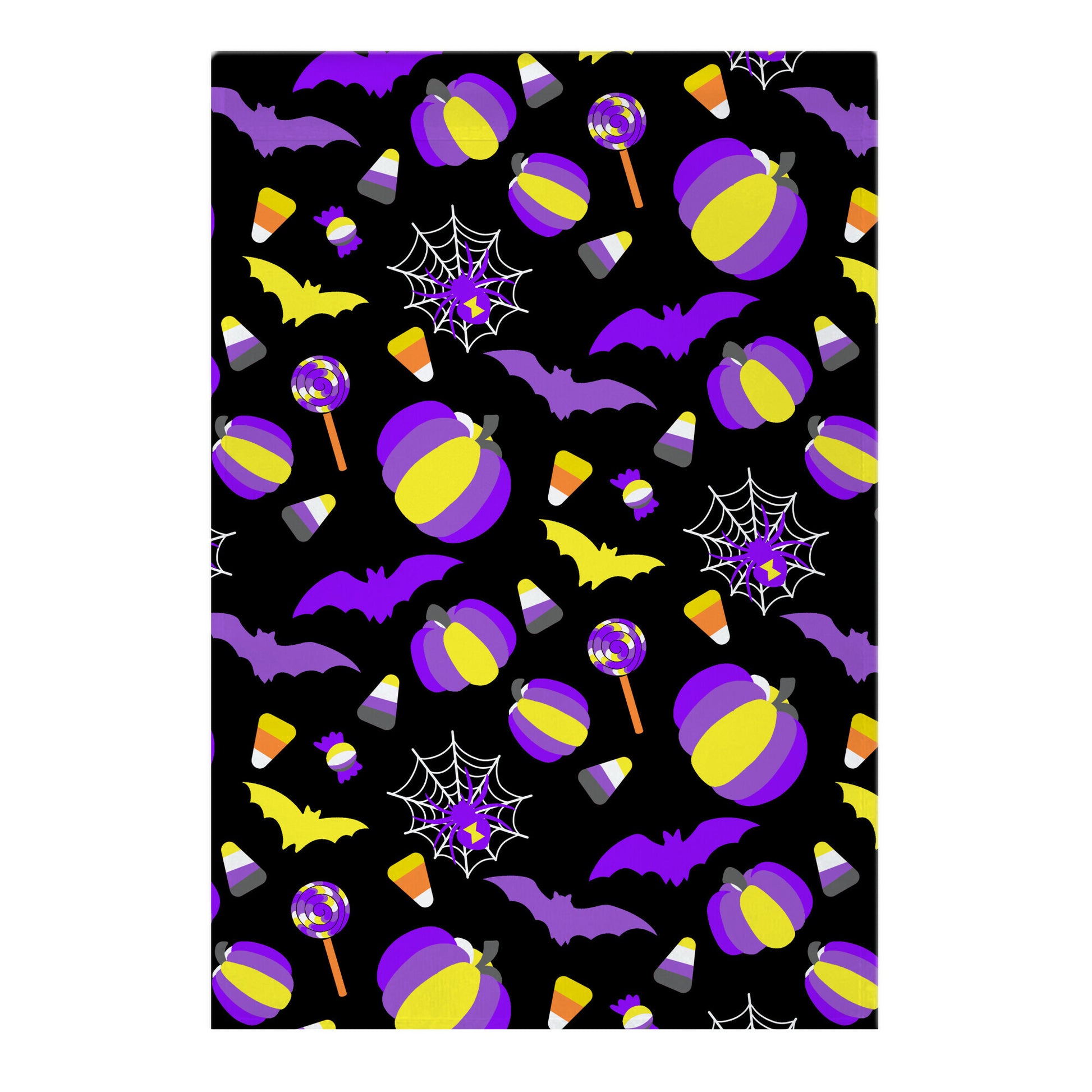 Nonbinary Pride Halloween Pattern Garden Flag