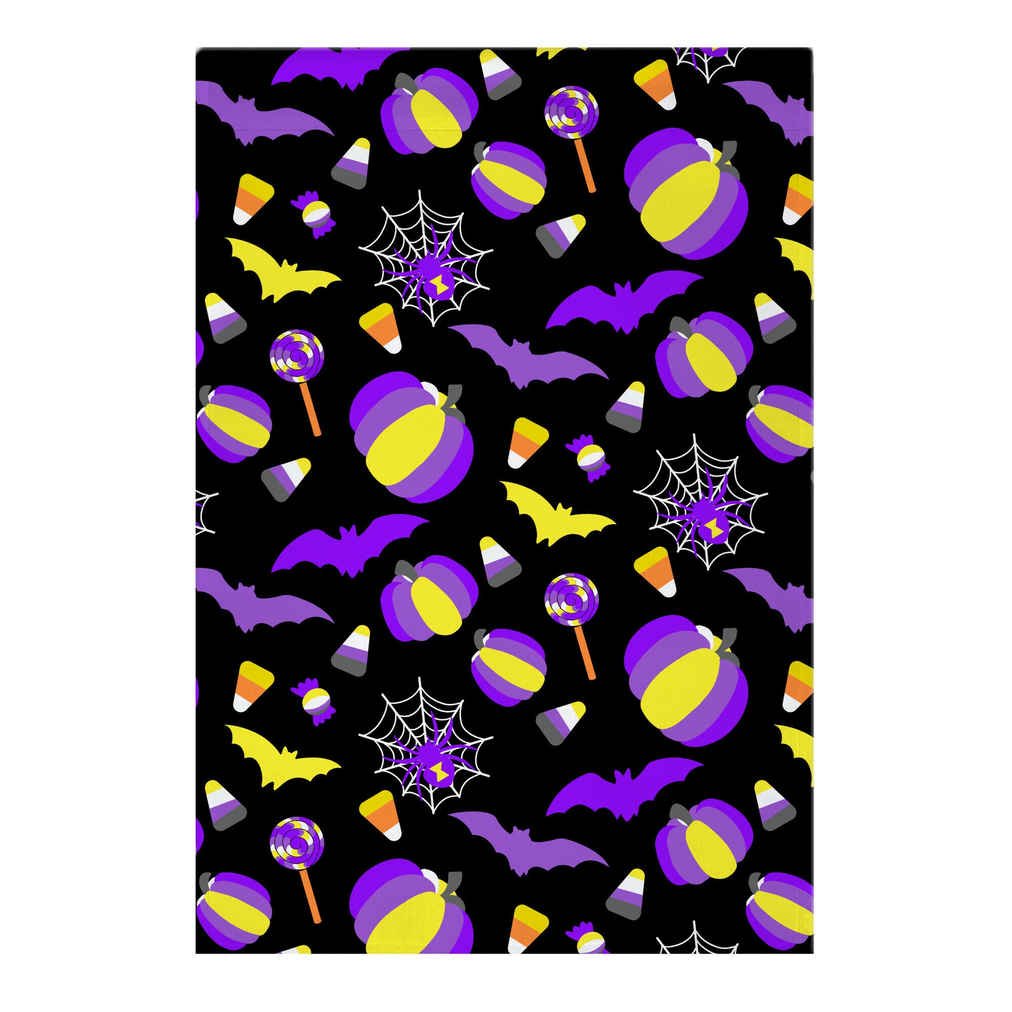 Nonbinary Pride Halloween Pattern Garden Flag
