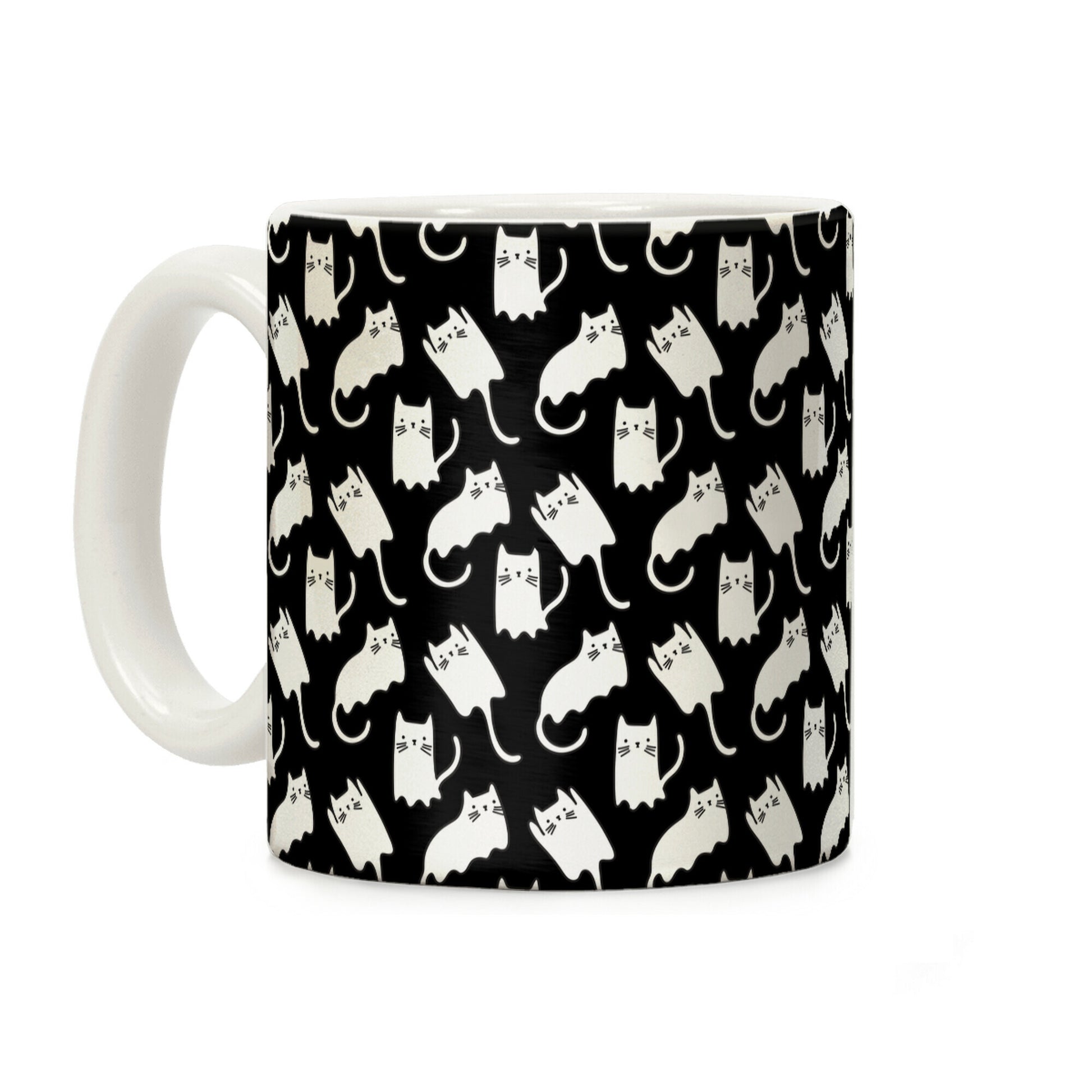 Ghost Cat Pattern Coffee Mug