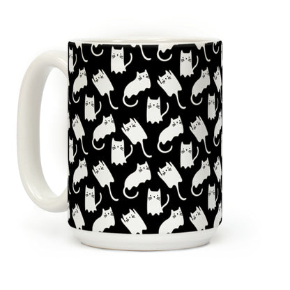 Ghost Cat Pattern Coffee Mug