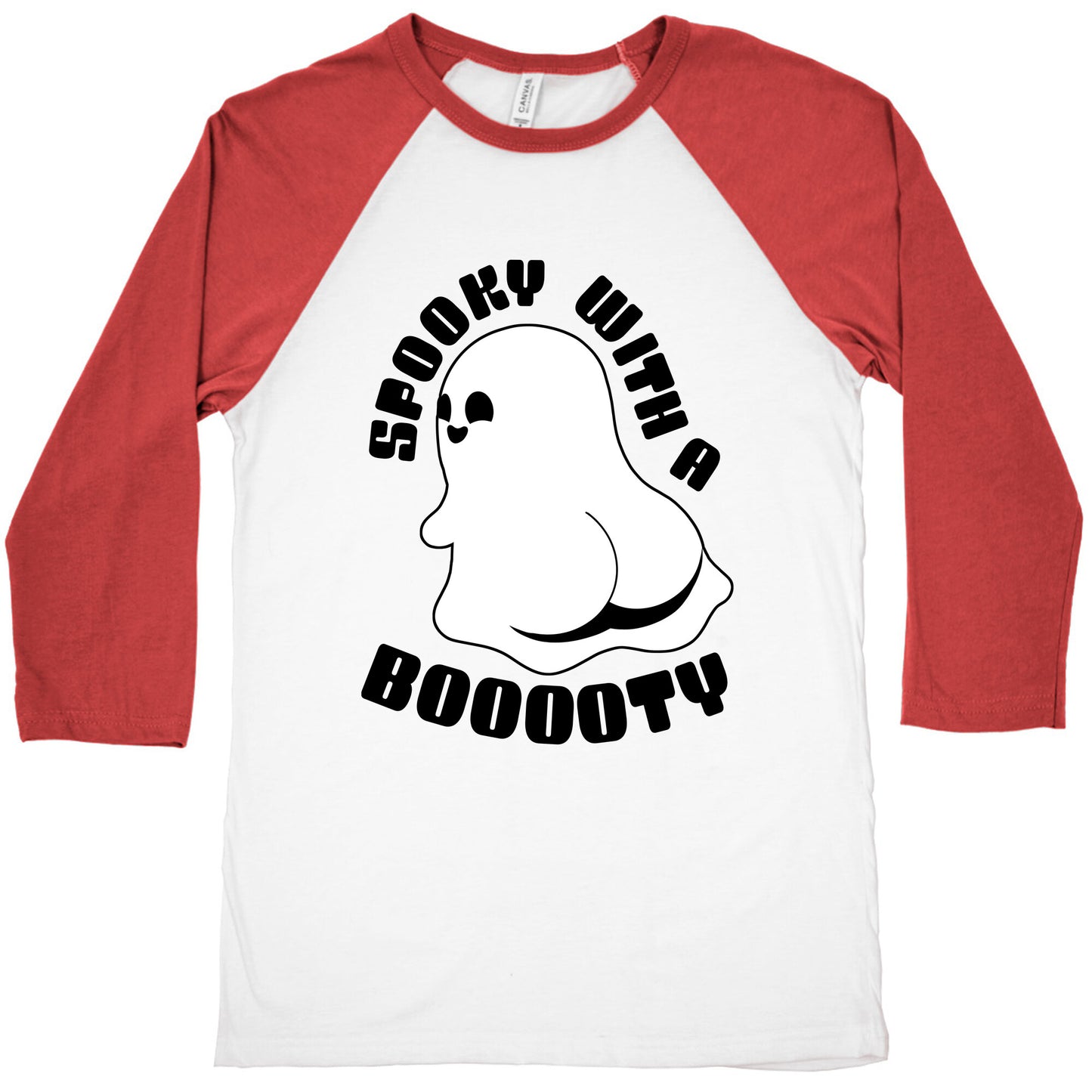 Spooky With A Booooty Ghost Baseball Tee