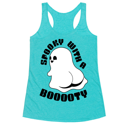 Spooky With A Booooty Ghost Racerback Tank