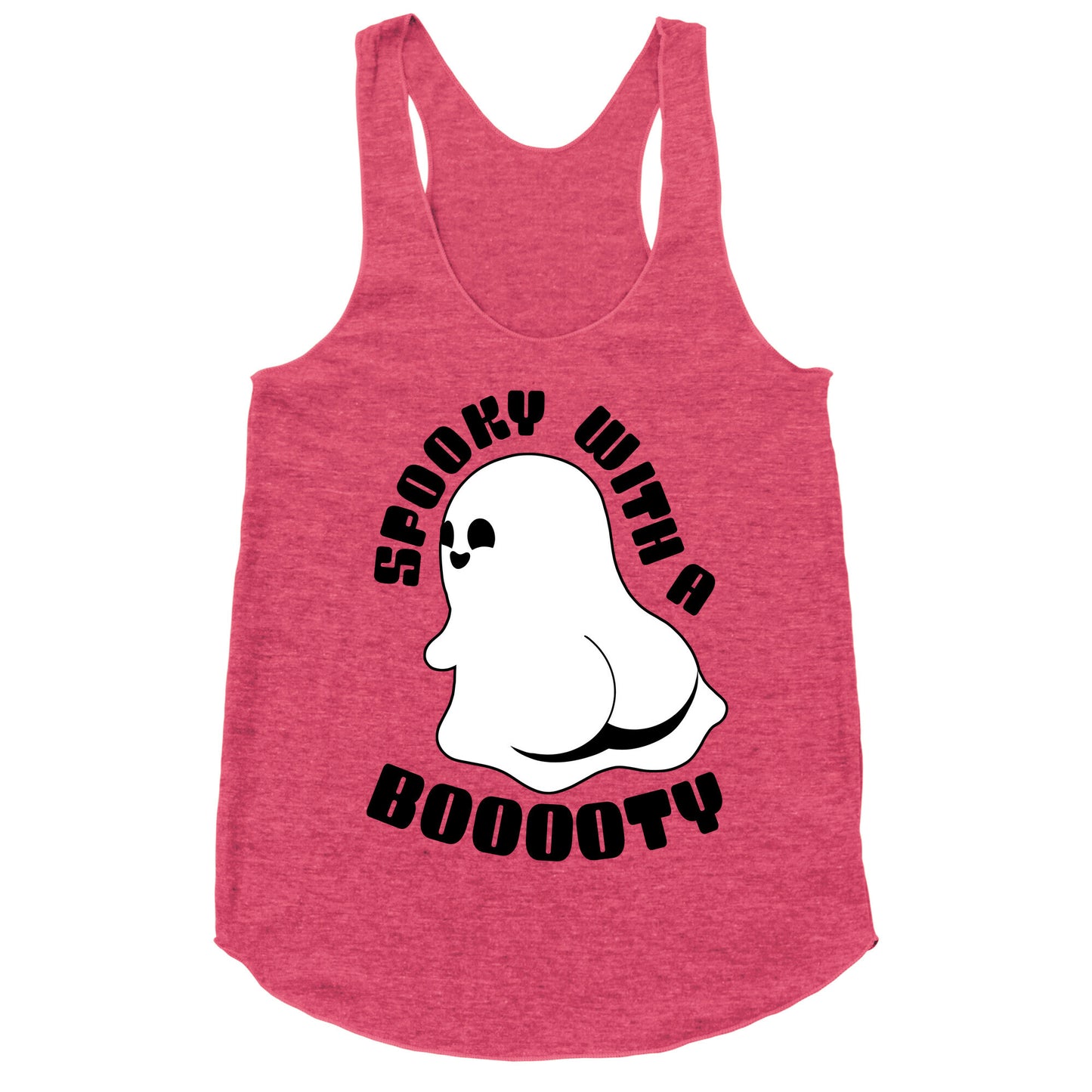 Spooky With A Booooty Ghost Racerback Tank