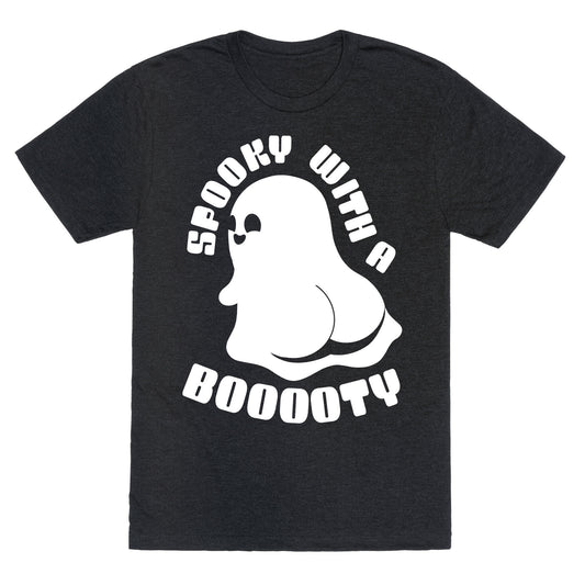 Spooky With A Booooty Ghost Unisex Triblend Tee