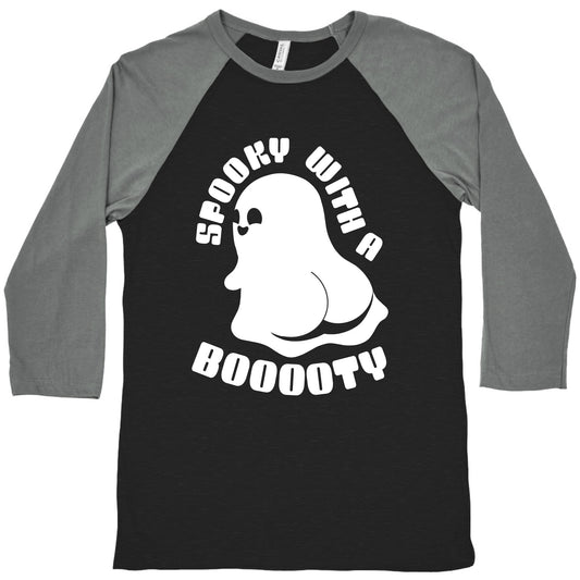 Spooky With A Booooty Ghost Baseball Tee