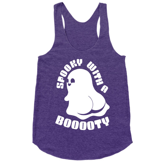 Spooky With A Booooty Ghost Racerback Tank