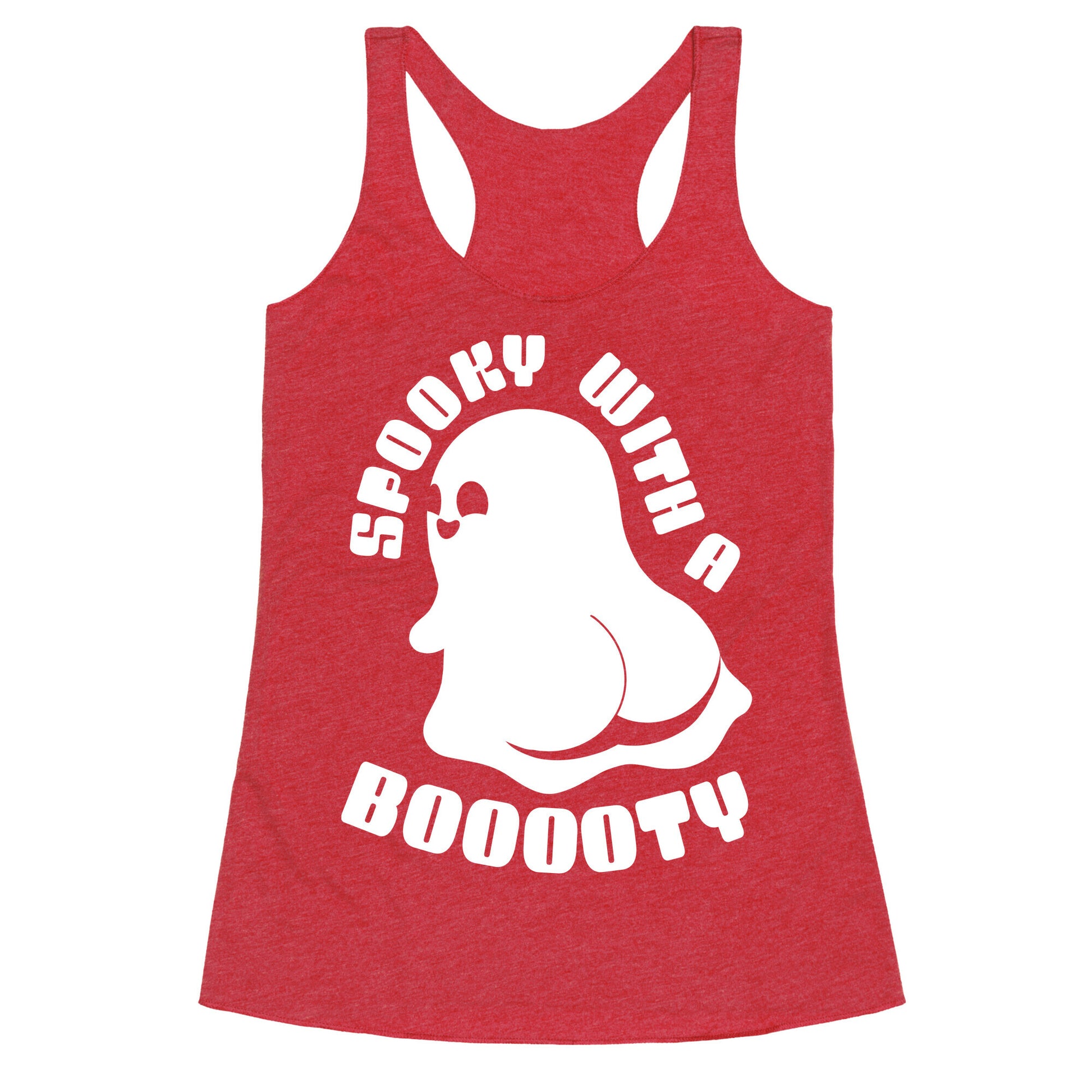 Spooky With A Booooty Ghost Racerback Tank