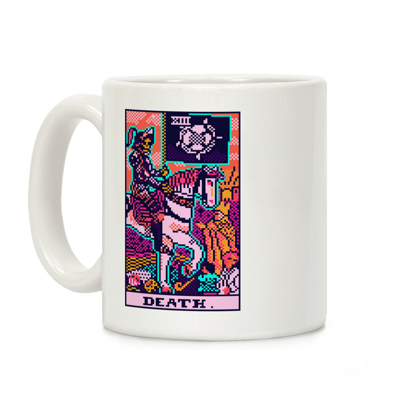 Pixelated Death Tarot Card Coffee Mug