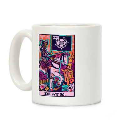 Pixelated Death Tarot Card Coffee Mug