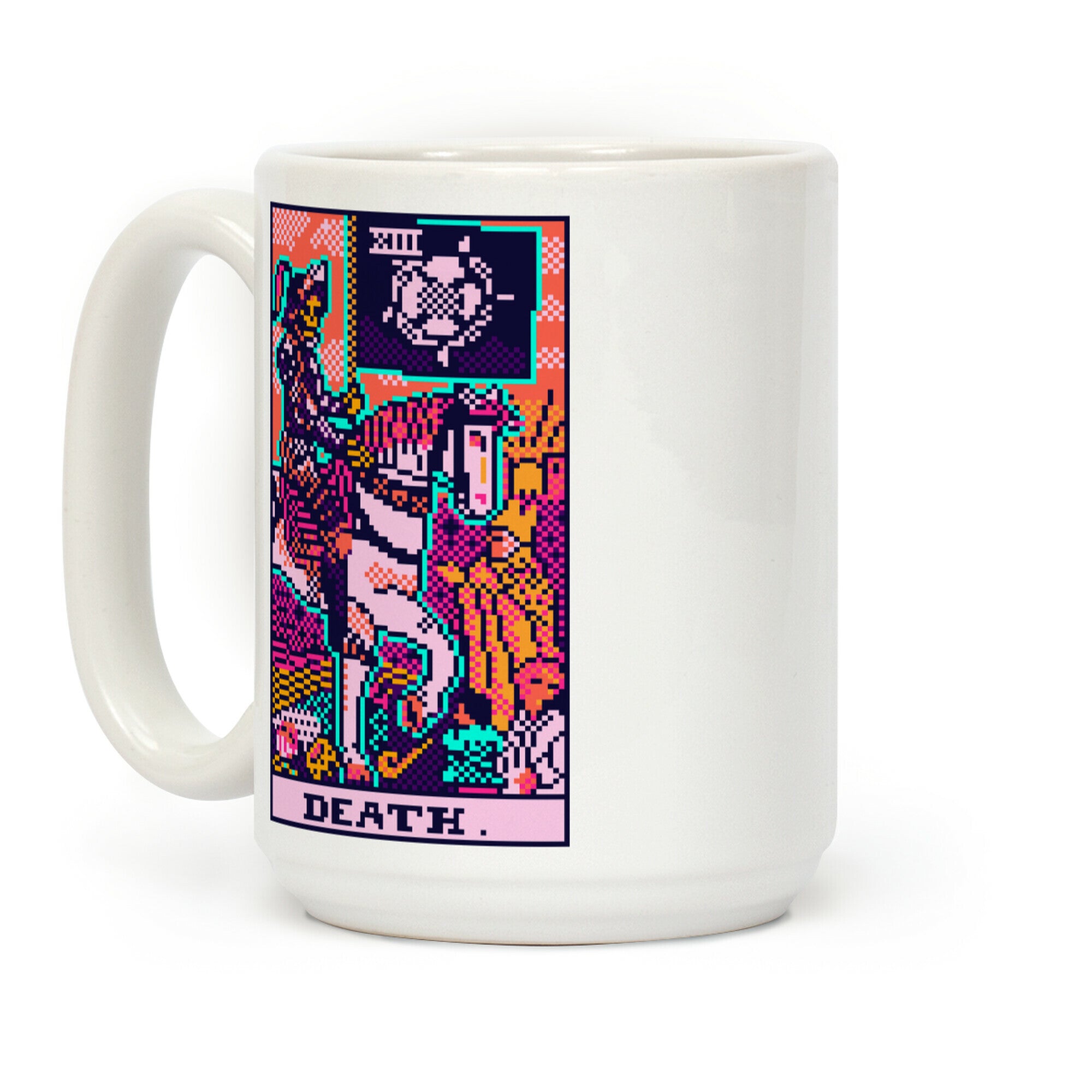 Pixelated Death Tarot Card Coffee Mug