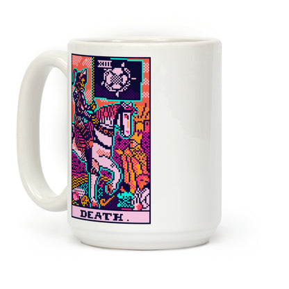 Pixelated Death Tarot Card Coffee Mug