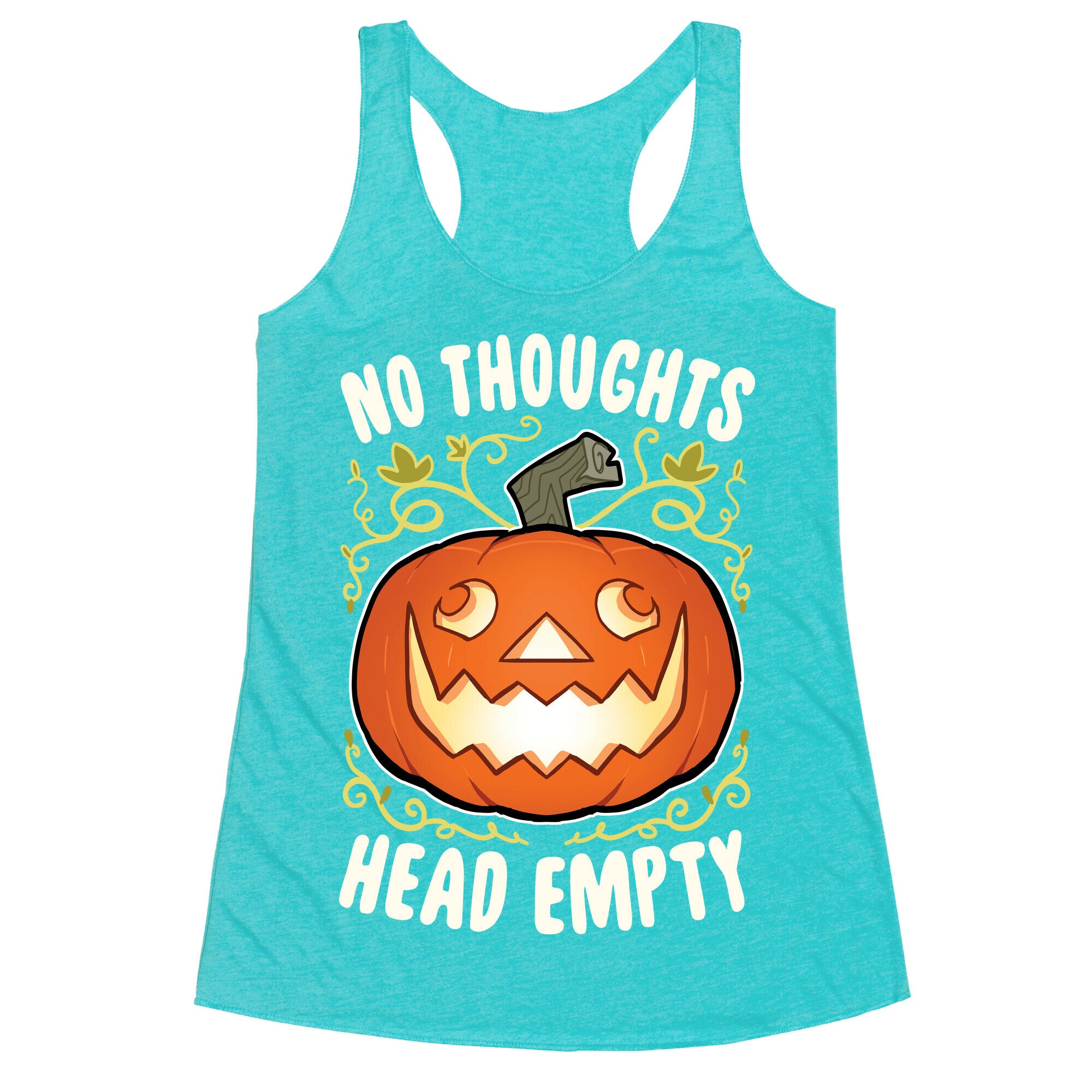 No Thoughts, Heady Empty Jack o' lantern Racerback Tank
