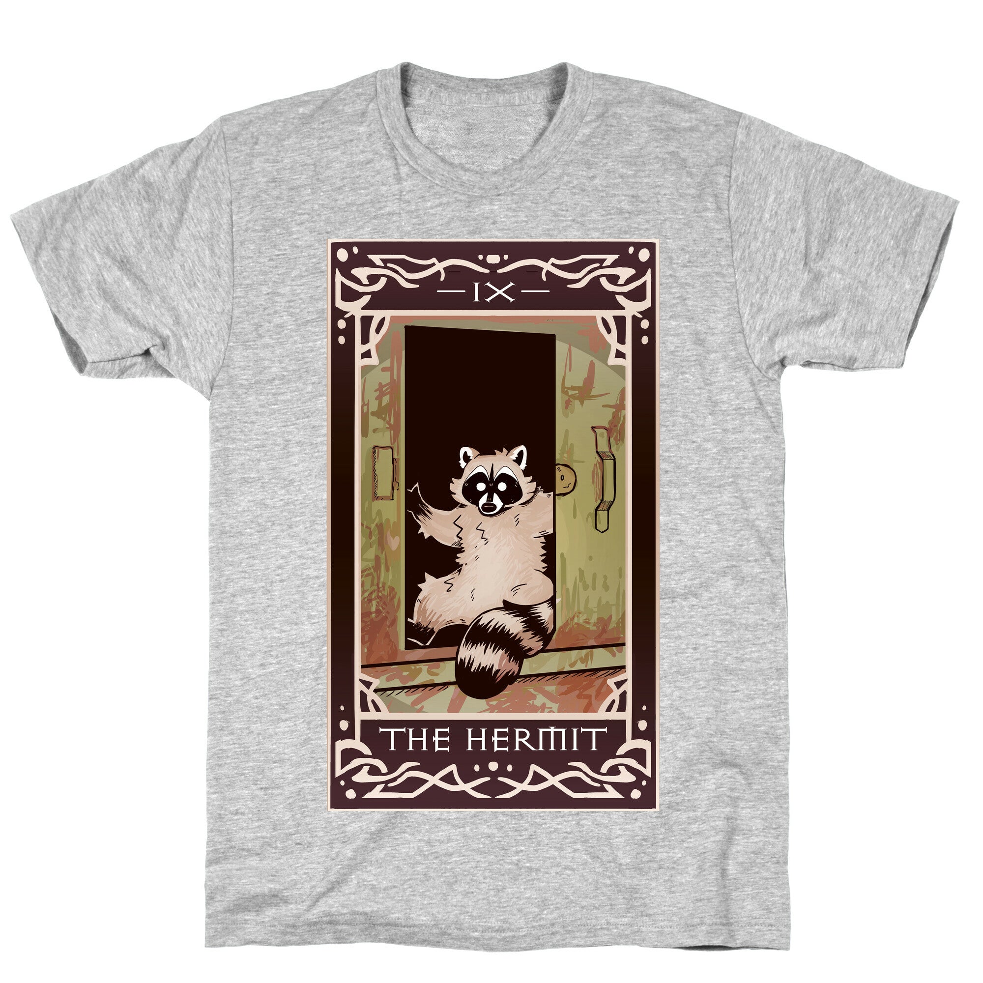 The Hermit Raccoon Tarot Card T-Shirt