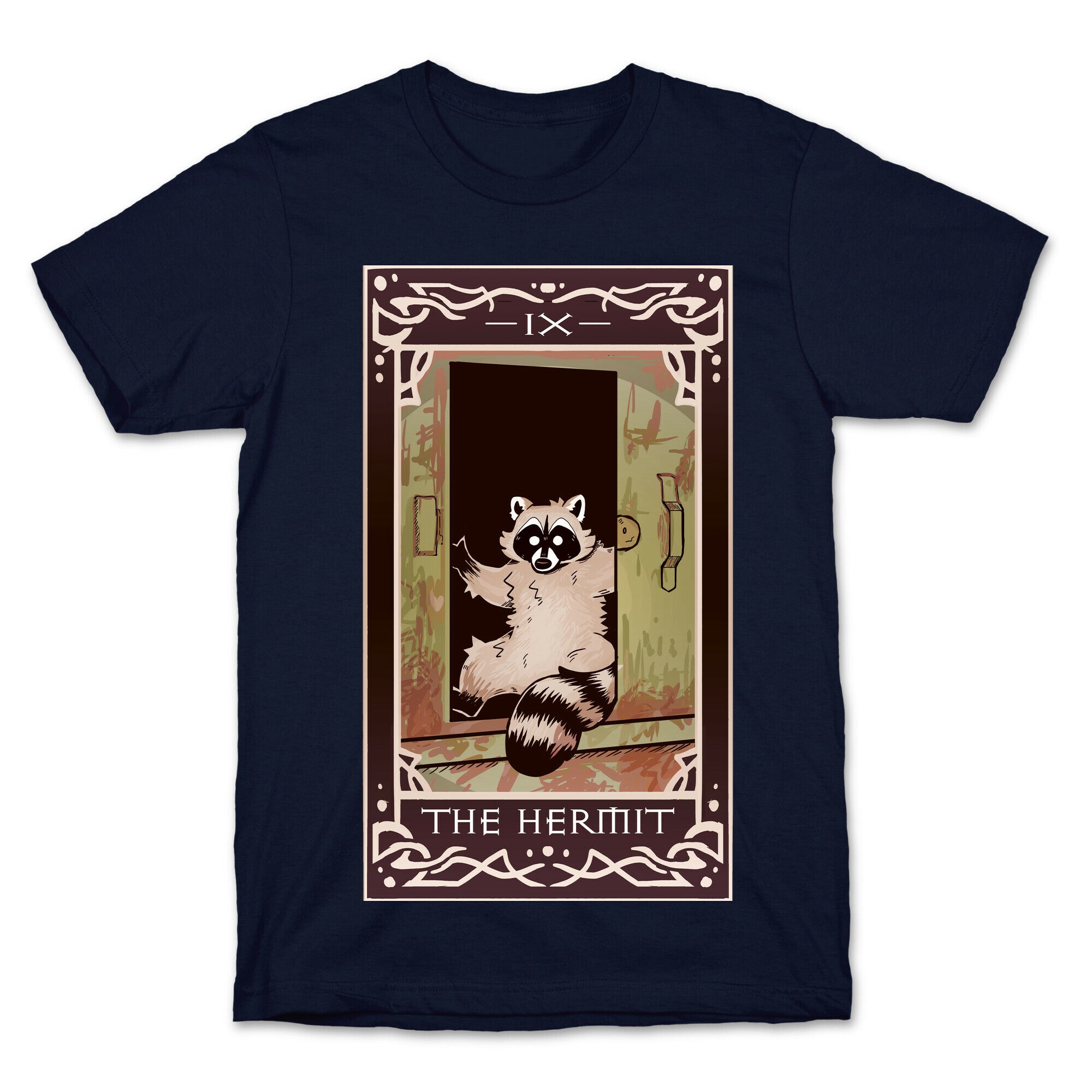 The Hermit Raccoon Tarot Card T-Shirt