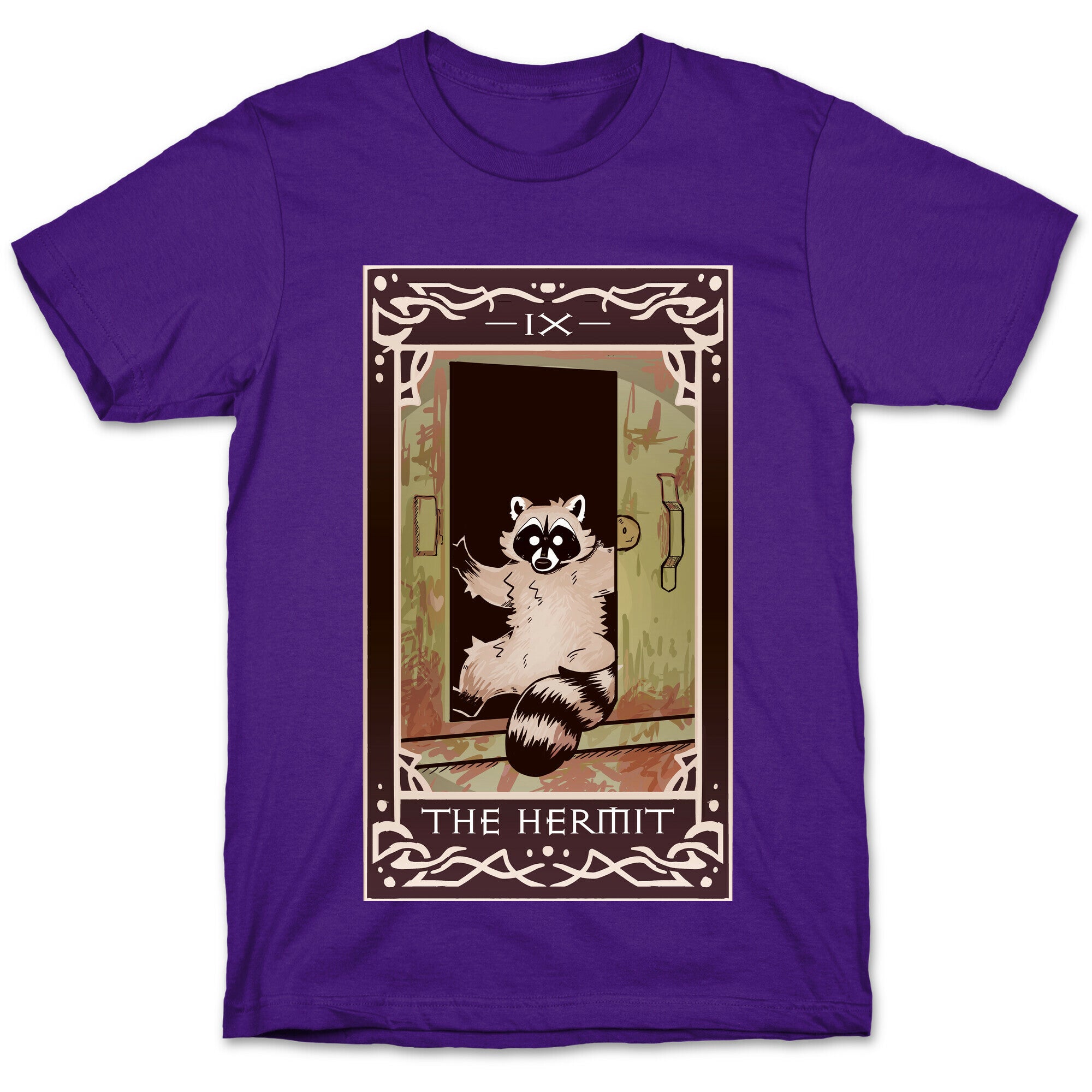 The Hermit Raccoon Tarot Card T-Shirt