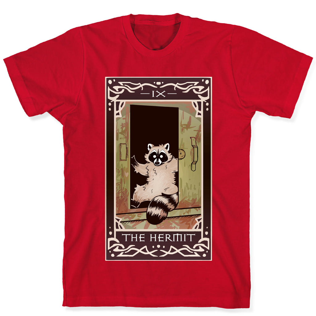 The Hermit Raccoon Tarot Card T-Shirt