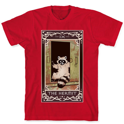 The Hermit Raccoon Tarot Card T-Shirt