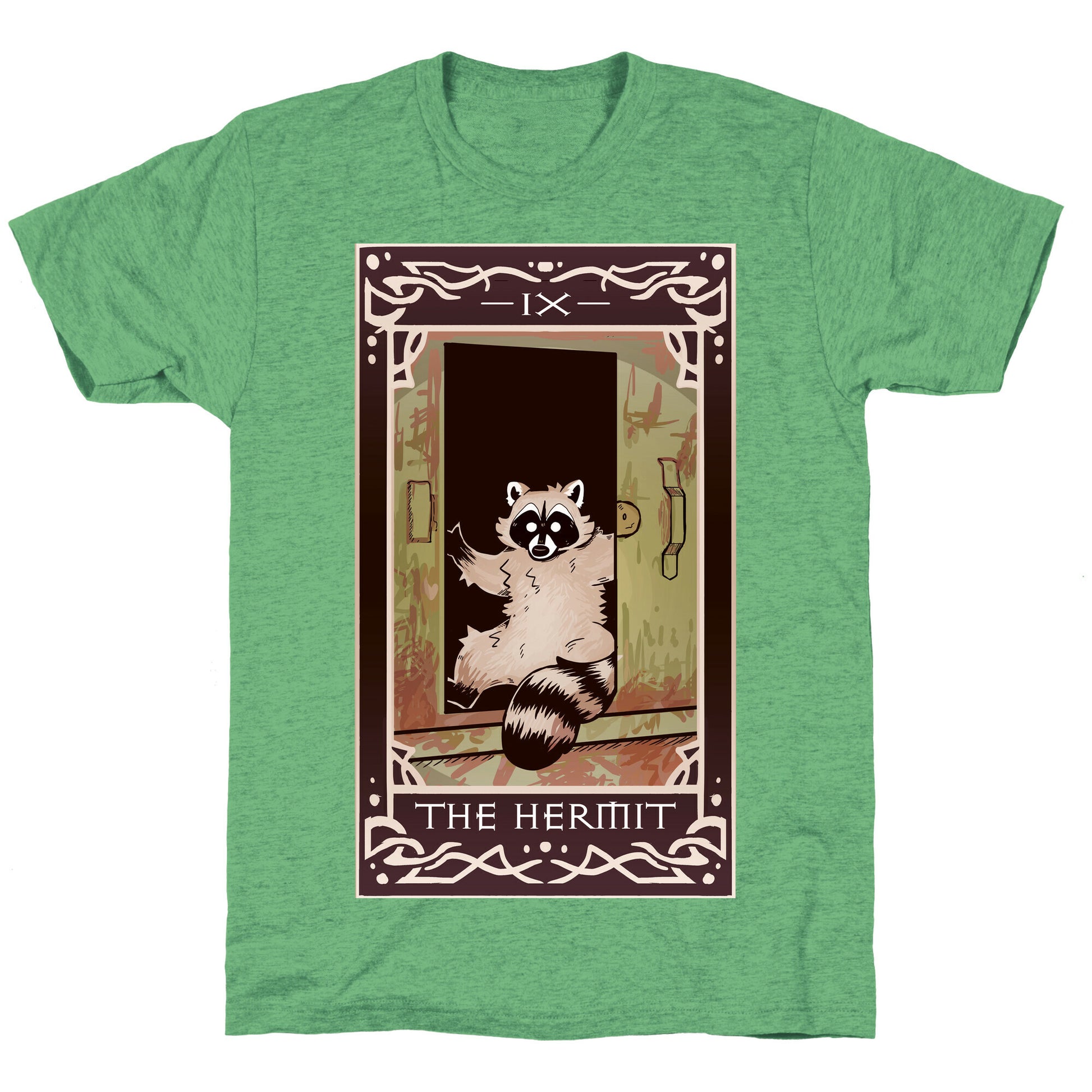 The Hermit Raccoon Tarot Card Unisex Triblend Tee