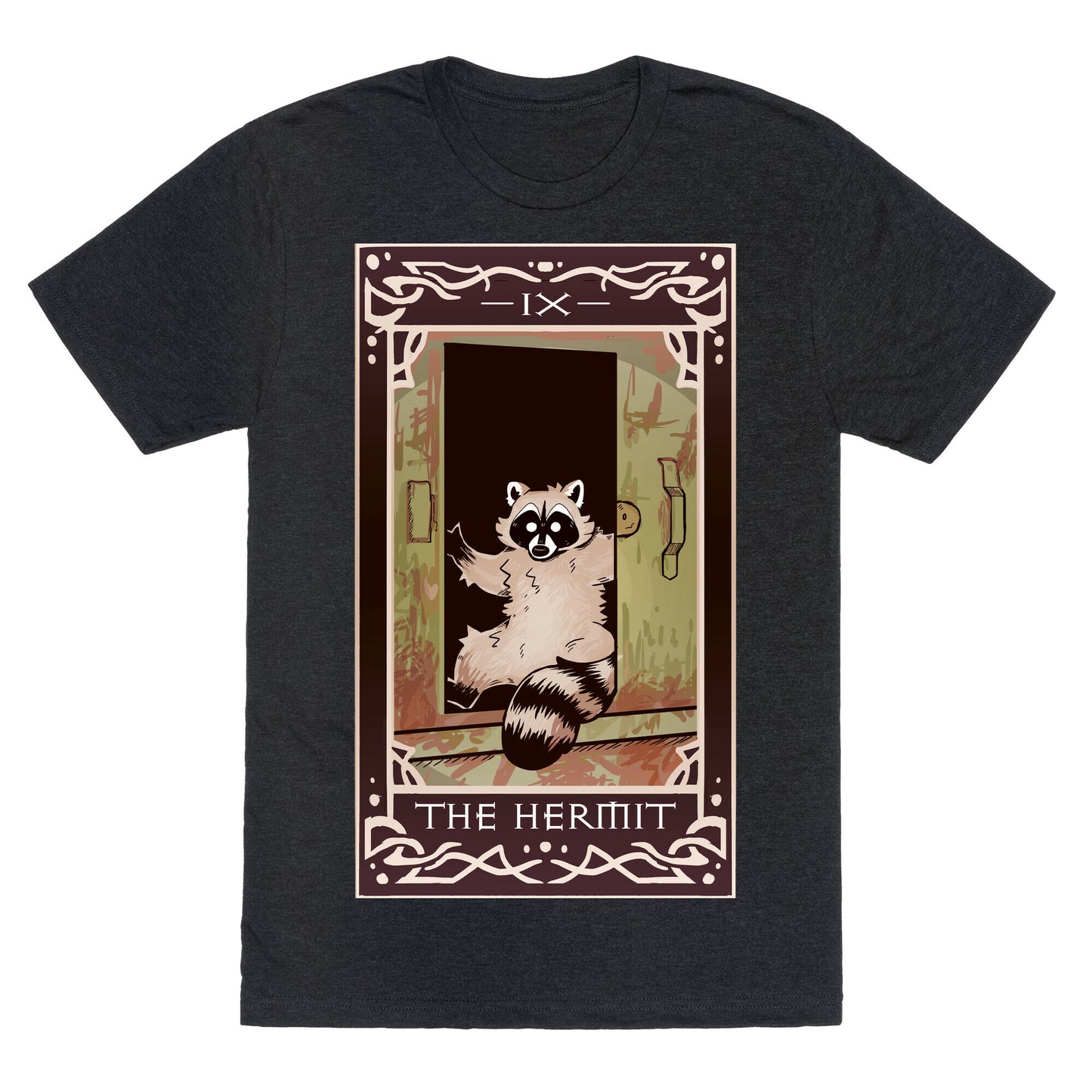 The Hermit Raccoon Tarot Card Unisex Triblend Tee