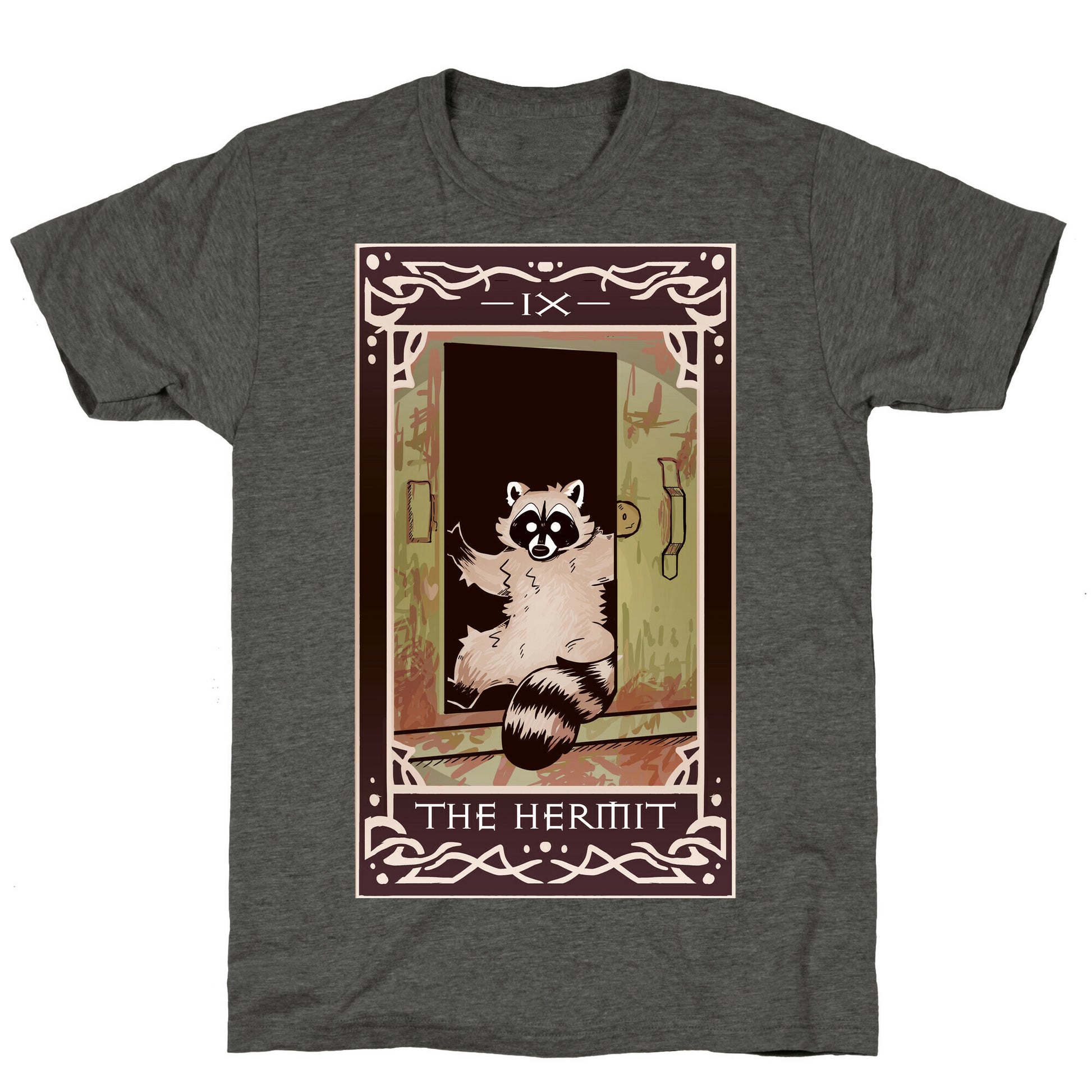 The Hermit Raccoon Tarot Card Unisex Triblend Tee