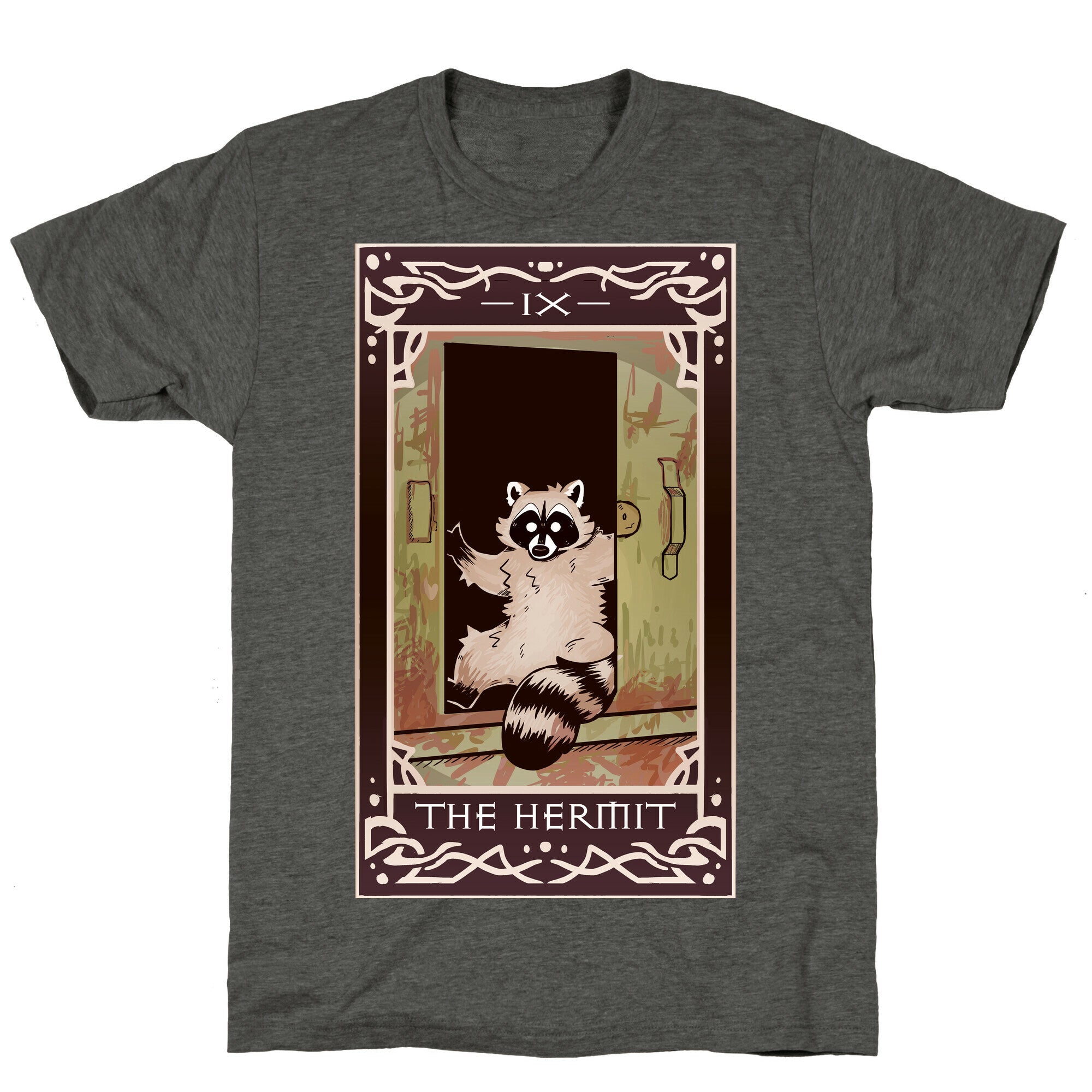 The Hermit Raccoon Tarot Card Unisex Triblend Tee