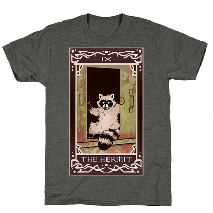 The Hermit Raccoon Tarot Card Unisex Triblend Tee