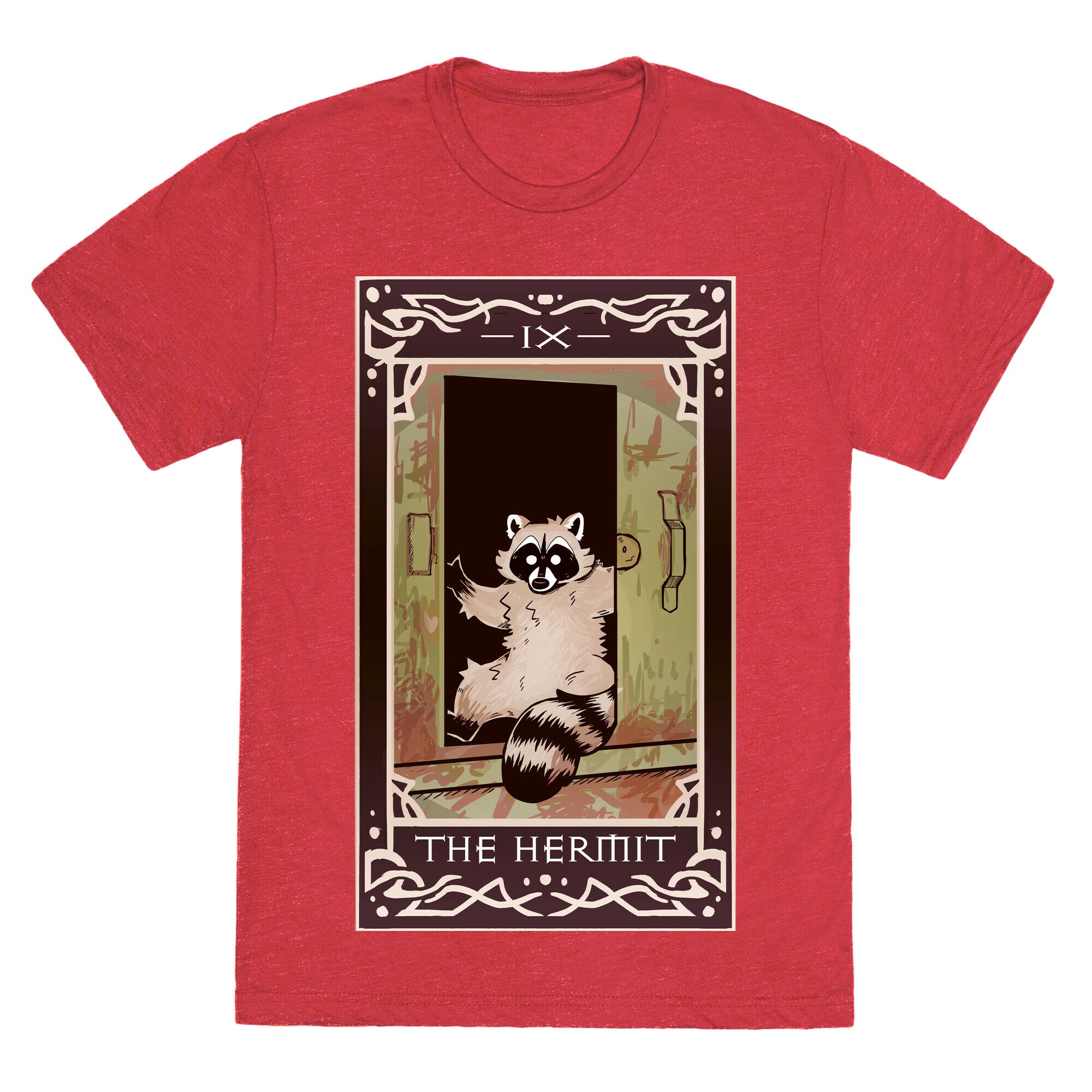 The Hermit Raccoon Tarot Card Unisex Triblend Tee