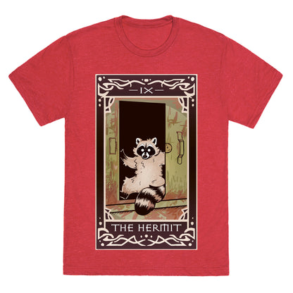 The Hermit Raccoon Tarot Card Unisex Triblend Tee