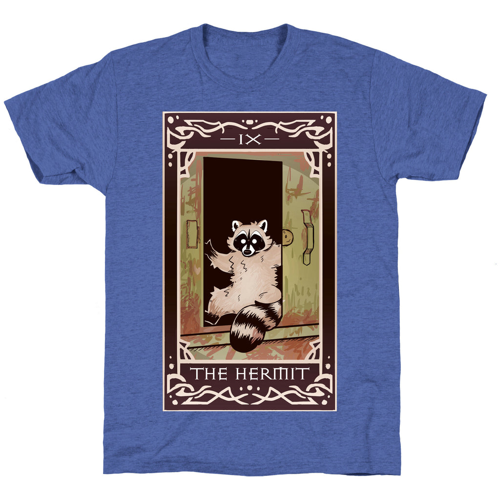 The Hermit Raccoon Tarot Card Unisex Triblend Tee
