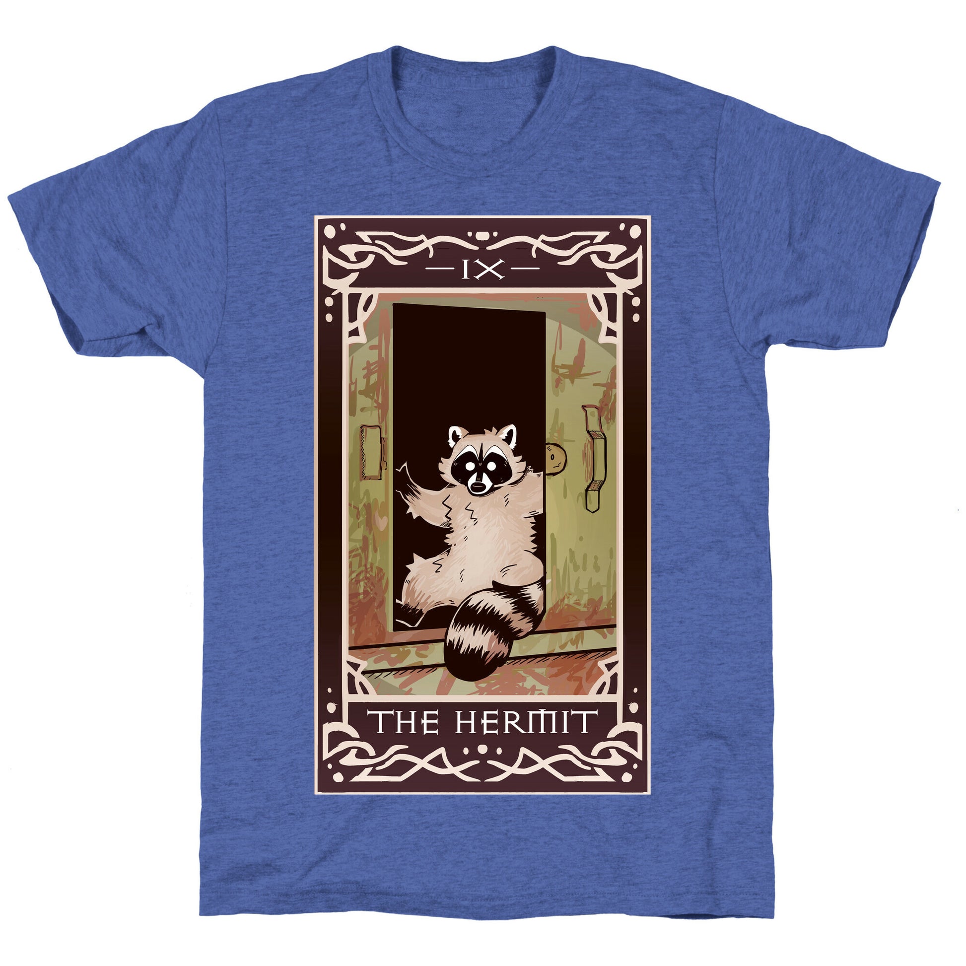 The Hermit Raccoon Tarot Card Unisex Triblend Tee