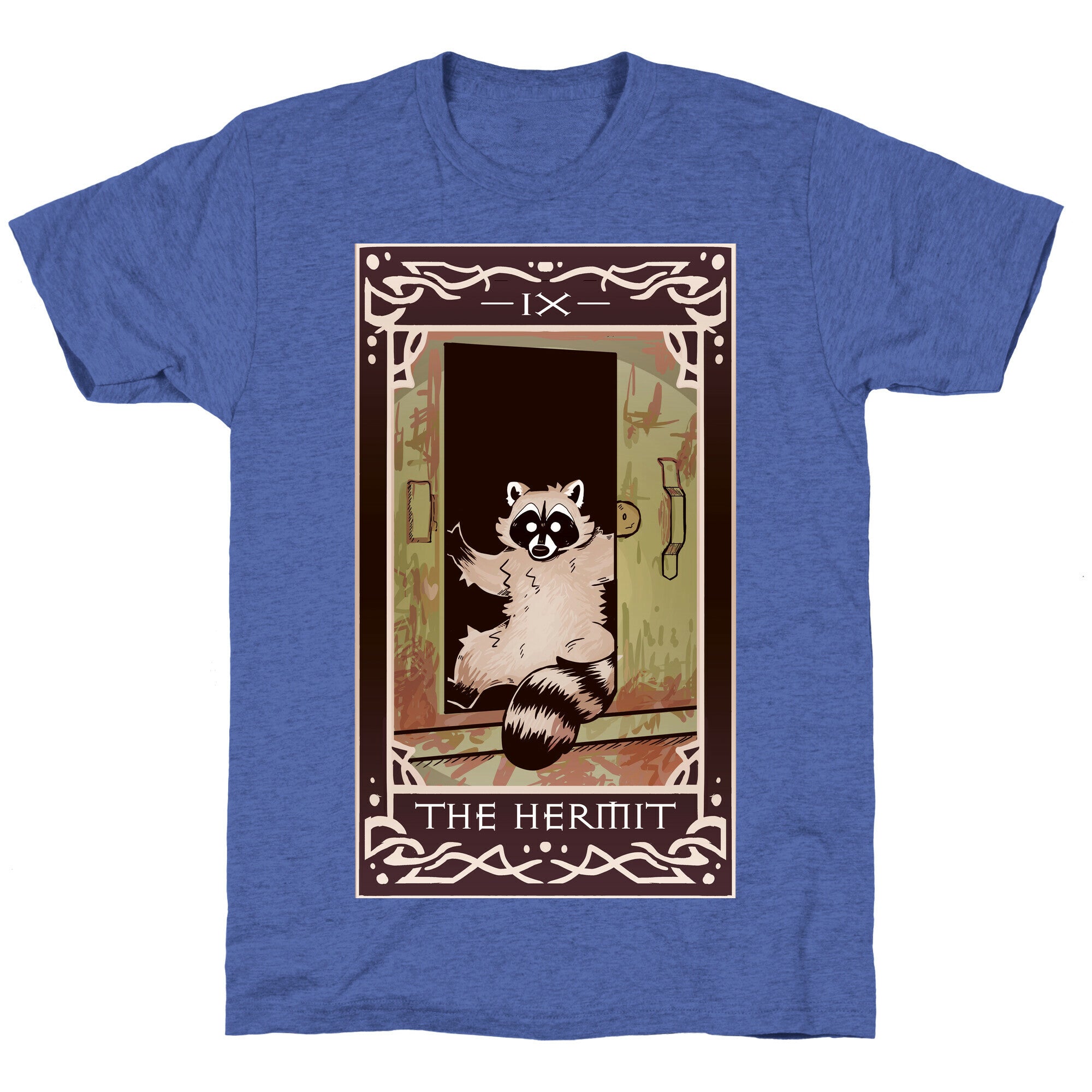 The Hermit Raccoon Tarot Card Unisex Triblend Tee