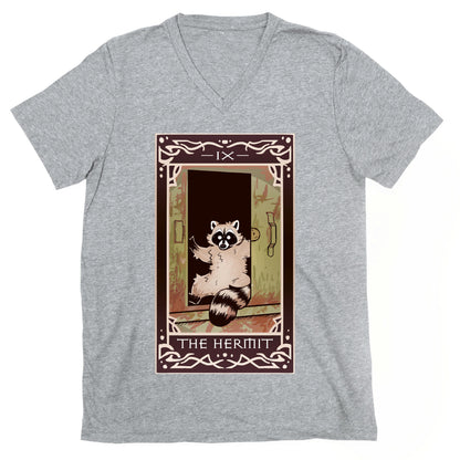 The Hermit Raccoon Tarot Card V-Neck