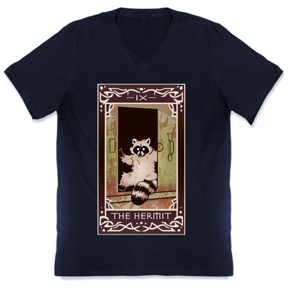 The Hermit Raccoon Tarot Card V-Neck
