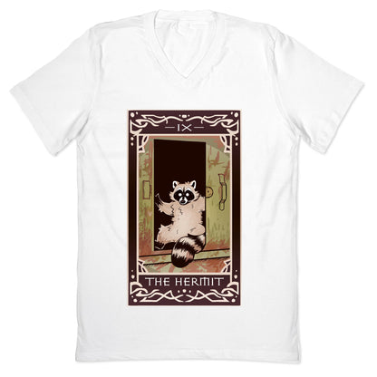 The Hermit Raccoon Tarot Card V-Neck