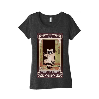 The Hermit Raccoon Tarot Card Women's Triblend Tee