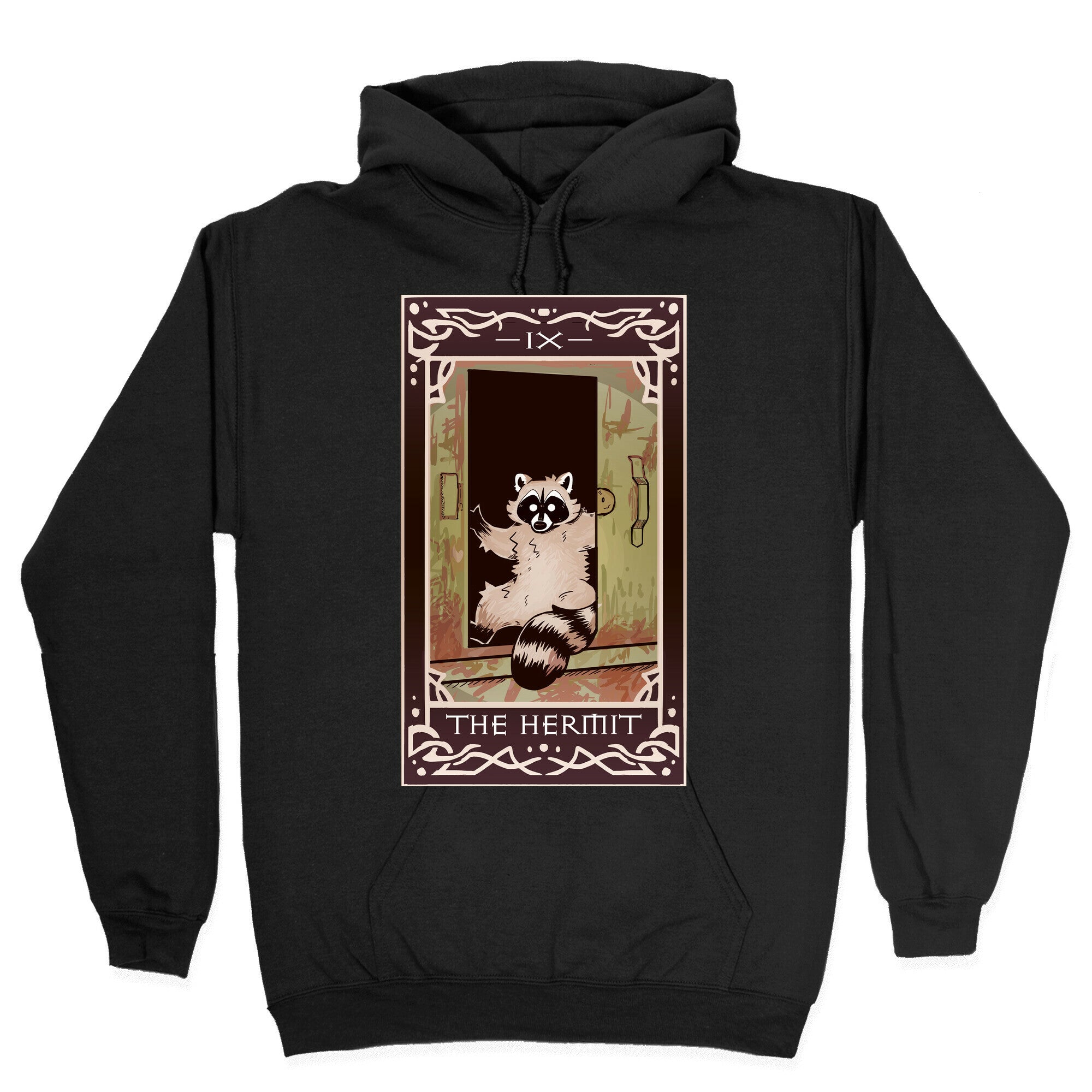 The Hermit Raccoon Tarot Card Hoodie