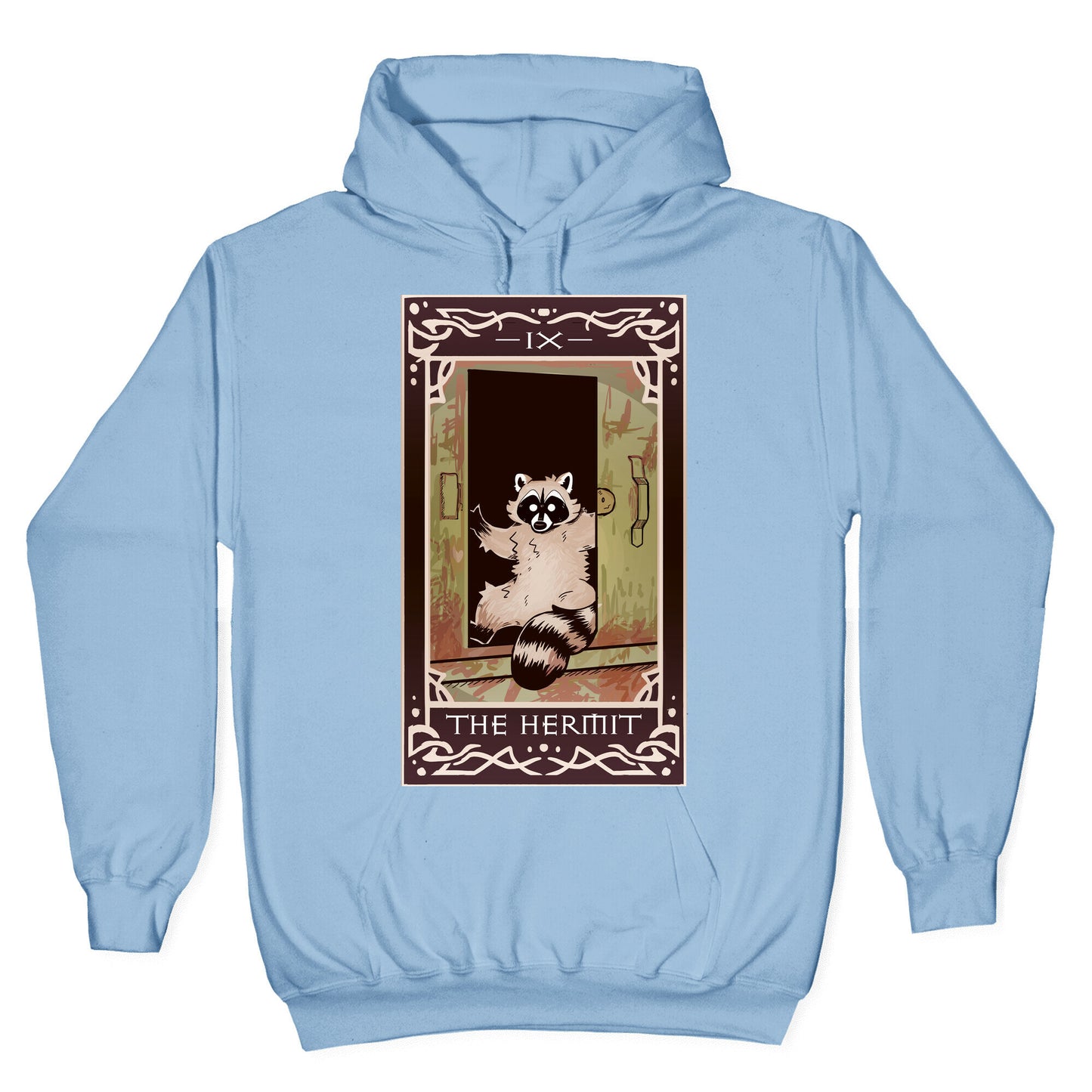 The Hermit Raccoon Tarot Card Hoodie