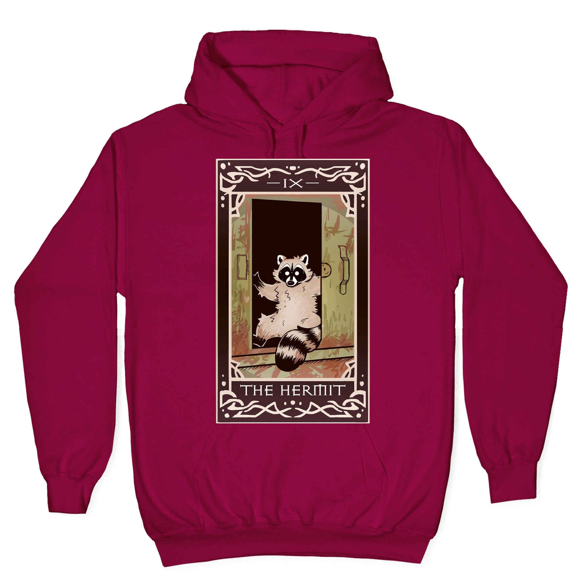 The Hermit Raccoon Tarot Card Hoodie
