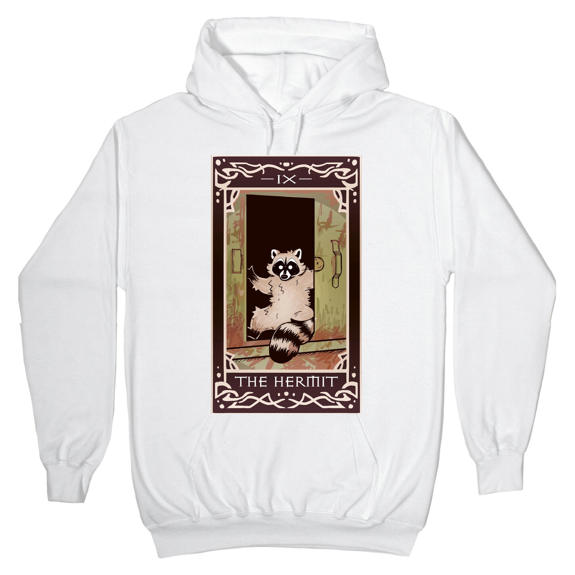 The Hermit Raccoon Tarot Card Hoodie