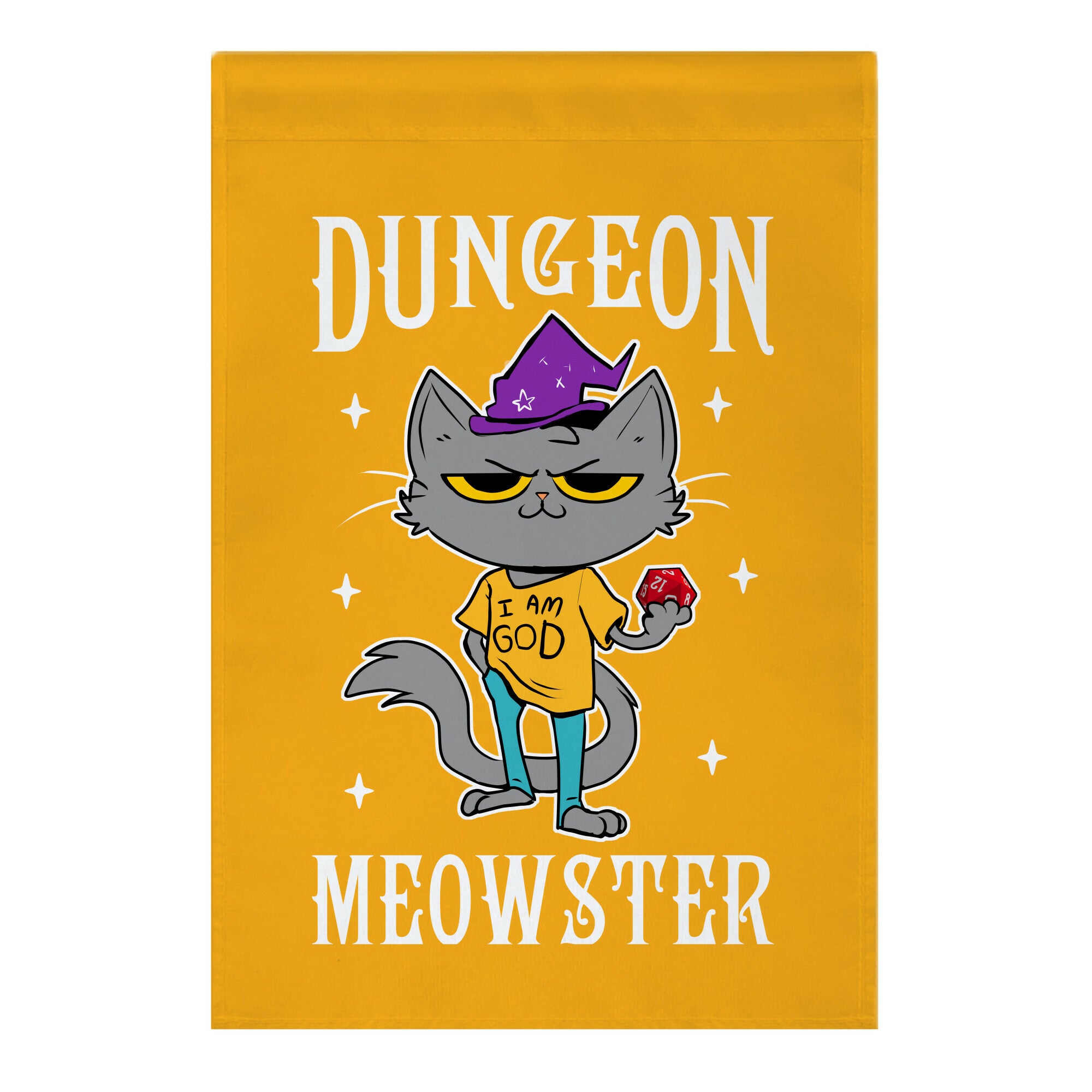 Dungeon Meowster Garden Flag